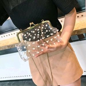 SOLD!⬇️🚨🥰 Pearl Transparent Crossbody Bag